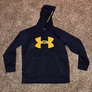 Under Armour sweatshirt, navy blue and yellow